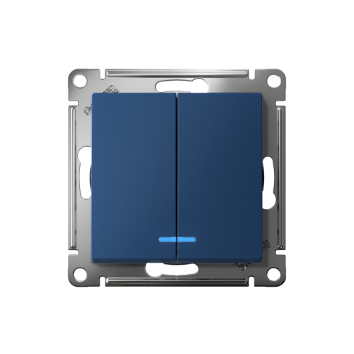 ATLASDESIGN 2-клавишный ВЫКЛЮЧАТЕЛЬ с подсветкой ,сх.5а, 10АХ,мех., быстрозажимные клеммы, АКВАМАРИН | код ATN001153S | Systeme Electric фото 2