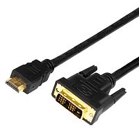 Шнур HDMI - DVI-D с фильтрами, длина 2 метра (GOLD) (PE пакет) REXANT | код 17-6304| REXANT