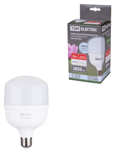 Лампа светодиодная T 30 Вт, 230 В, 4000 К, E27 (100x165 мм) TDM | код SQ0340-0352 | TDM Лампа светодиодная T 30 Вт, 230 В, 4000 К, E27 (100x165 мм) TDM | код SQ0340-0352 | TDM