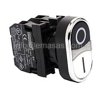 Кнопка сдвоенная черно-белая с подсветкой неон (1НО+1НЗ) | код B132K20HB | EMAS