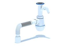 Сифон для мойки АНИ Грот 1 1/2' x 40 литой выпуск с отводом для стиральной машины с гибкой трубой 40х50 | код A2010 | АНИ пласт