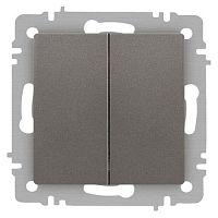 Выключатель 2-кл. СП Accent 6-104-09 10А IP20 250В AL/CU титан Intro Б0063499