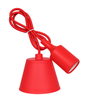 Патрон Е27 силиконовый со шнуром 1м красный IN HOME | код 4690612008707 | IN HOME