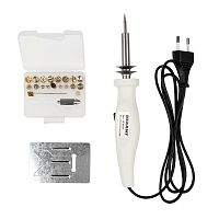 Выжигатель REXANT (набор паяльник-выжигатель), 22 насадки, подставка, 230 В, 20/50 Вт | код 12-0187 | REXANT