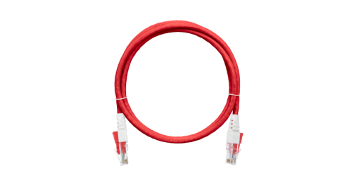Шнур коммутационный NIKOMAX с замком U/UTP 4 пары, Кат.6 (Класс Е), 250МГц, 2хRJ45/8P8C, T568B, многожильный, BC (чистая медь), 24AWG (7х0,195мм), LSZH нг(А)-HFLTx, красный, 1м | код NMC-PC4UE55B-010-CS-RD | NIKOMAX