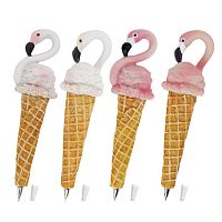 Ручка фигурная МОРОЖЕНОЕ-ФЛАМИНГО, СИНЯЯ, 4 дизайна ассорти, 0,5 мм, дисплей, BRAUBERG, 142764 | код 142764 | BRAUBERG