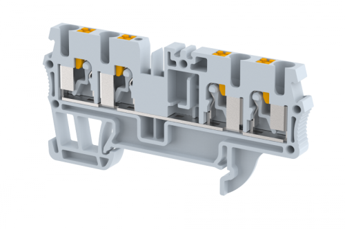 Клемма проходная PUSH-IN 2,5 мм2, на 4 подключения, серая PQ2.5-2X2-GREY | код 3102060000 | Elmex Клемма проходная PUSH-IN 2,5 мм2, на 4 подключения, серая PQ2.5-2X2-GREY | код 3102060000 | Elmex
