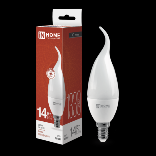 Лампа светодиодная LED-СВЕЧА НА ВЕТРУ-VC 14Вт 230В E14 4000K 1330Лм IN HOME | код 4690612054377 | IN HOME Лампа светодиодная LED-СВЕЧА НА ВЕТРУ-VC 14Вт 230В E14 4000K 1330Лм IN HOME | код 4690612054377 | IN HOME