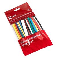 Набор трубок термоусадочных ТУТ 3/1.5; 4/2; 5/2.5; 6/3; 8/4 (6 цветов по 5шт 100мм) PROxima | код tut-n-3-r | EKF