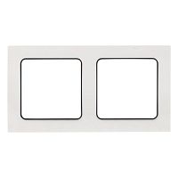 Стокгольм Рамка 2-местная белая с линией цвета черный PROxima | код EXM-G-305-10 | EKF
