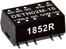 Источник питания DC-DC, 2Вт, вход 4.5…5.5В, выход ±15В/±67мА, изоляция 3000В DC, SMD 15.24х10.9х7.1мм, -40...+100С | код DETN02L-15 | MeanWell