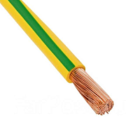 Провод силовой ПуГВ 1х10 желто-зеленый ТРТС | код БП-00012565 | ЭлПром