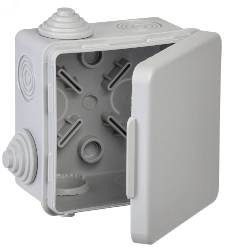 Коробка распределительная КМ 80х80х50мм о/к IP54 4 вв. (7035) GENERICA | код UKO31-080-080-050-K03-54G | IEK