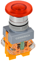 Кнопка D7-MDZS Грибок d=22мм 1з+1р с п/ф кр. GENERICA | код BBG50-11MDZS-3-11-K04-G | GENERICA by IEK