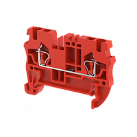 Клемма проходная пружинная 2,5 мм2, на 2 подключения, красная SQ2.5-RED | код 2102010002 | Elmex