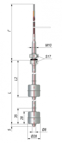 Датчик уровня поплавковый ПДУ-2.2.600.200/3 | код 133317 | ОВЕН