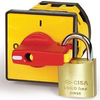 Желт.площадка и красн.ручка, 48х48мм, модель 06, на винты | код AZ0601 | DKC