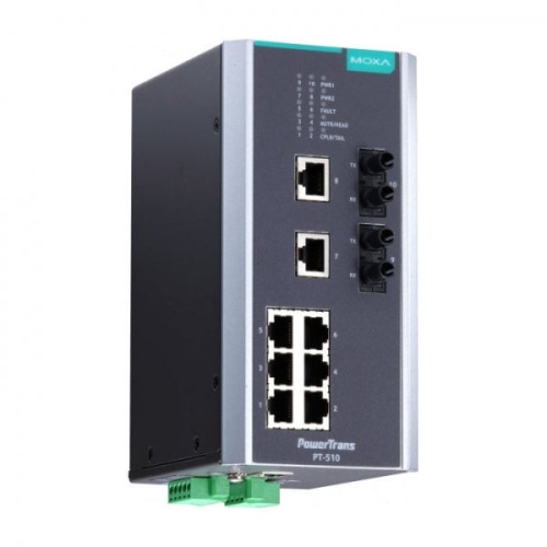 Коммутатор PT-510-MM-ST-HV IEC 61850-3 managed DIN-Rail switch, 8 x 10/100BaseT(X), 2 x 100BaseFX MM, ST connectors, 1 power su | код 00-06074500 | MOXA Коммутатор PT-510-MM-ST-HV IEC 61850-3 managed DIN-Rail switch, 8 x 10/100BaseT(X), 2 x 100BaseFX MM, ST connectors, 1 power su | код 00-06074500 | MOXA