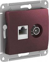 GLOSSA РОЗЕТКА двойная ТВ + компьютерная RJ45, кат. 5Е, механизм, БАКЛАЖАНОВЫЙ | код GSL001189 | Systeme Electric