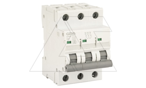 Авт. выключатель GYM8-3P-20B, 3P, 20A, хар-ка B, 4,5kA, 3M, без подкл. AU8, AL8. | код GYM83P20B_0 | GEYA