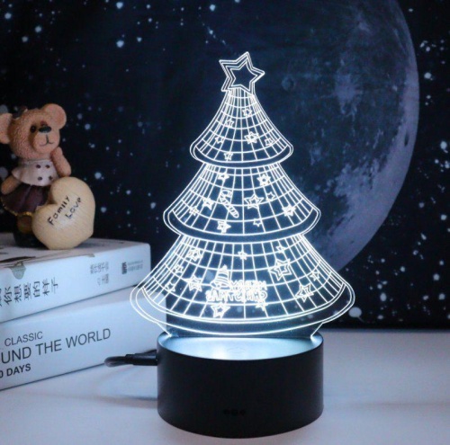 Светильник светодиодный NL-406 "Елочка" 3Вт RGB USB настольный ночник син. Светильник светодиодный NL-406 "Елочка" 3Вт RGB USB настольный ночник син.