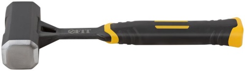 Кувалда кованая 1кг пластик. прорезиненная ручка цельнометал. FIT 45270 фото 3