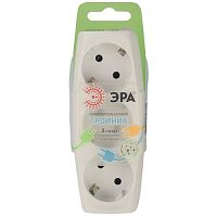 Тройник 3гн, c заземл, со шторками (сл. кость) (10/60/960) SP-3e-I | код Б0002370 | ЭРА