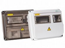 Щит учета распределения ЩУРН-П 1/3 IP55 (ЩУР) пластиковый, дин рейка, 1-3 автомата под электронный счетчик, 224х270х110, IP55 | код KRZMI7 | KRZMI