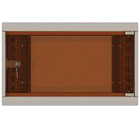 Шкаф настенный 19' 9U 600х450мм стеклянная дверь (без задн. стенки) RAL 7035 | код 05-1093 | SUPRLAN