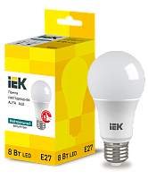 Лампа LED ALFA A60 груша 8Вт 230В 4000К E27 (6шт) IEK | код LLA-A60-8-230-40-E27-6 | IEK