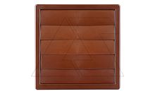 Решетка вентиляционная с жалюзи квадратная 170х170мм круглым выводом O125мм, пластик, коричневый | код 02-312 | airRoxy