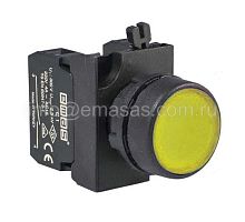 Кнопка нажимная круглая желтая CP102DS (1НО+1НЗ) | код CP102DS | EMAS