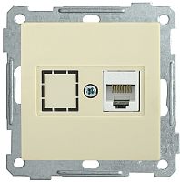 Розетка компьютерная РК10-1-Б RJ45 Cat5e BOLERO кремовый | код EKB15-01-K33 | IEK
