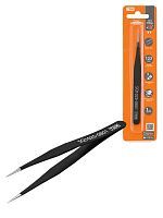 Пинцет прецизионный прямой 122 мм, острое жало, нерж., антистатич. покр., блистер, Рубин TDM | код SQ1025-0801 | TDM