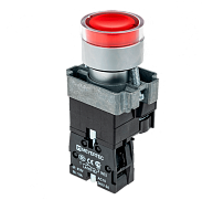 Кнопка с LED подсветкой, красная, 220V AC/DC, 1NC, металл MTB2-BW3463 | код 54252 | MEYERTEC
