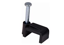 Скоба 7мм плоская пластиковая-черная HLT | код 084-07-133 | HLT