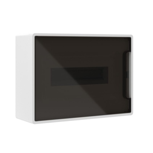 Щиток 12 мод настенный FRAME ЩРн-П-12, белый, с тонированной дверцей, с 2 шинами PEN на 6 и 8 отв. F12W1WD DKC | код F12W1WD | DKC