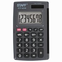 Калькулятор карманный STAFF STF-6248 (104х63 мм), 8 разрядов, двойное питание, 250284 | код 250284 | STAFF
