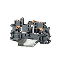 Клемма расцепительная, зажим push-in, 2 точки подключения, 4 кв.мм, серая | код IPR-4-MT | DKC