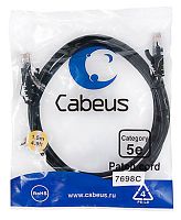 Cabeus PC-UTP-RJ45-Cat.5e-0.15m-BK-LSZH Патч-корд U/UTP, категория 5е, 2xRJ45/8p8c, неэкранированный, черный, LSZH, 0.15м | код 9534c | Cabeus