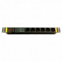 Блок распределения питания для 19 шкафов, 6 розеток Schuko, с защитойот перенапряжения (упак. 1шт) | код. R519SH6OPSHSP | DKC