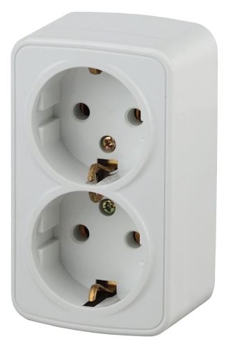Розетка 2х2P+E Schuko, 16A-250В, ОУ, Polo, белый, 3-204-01 | код Б0036100 | ЭРА Розетка 2х2P+E Schuko, 16A-250В, ОУ, Polo, белый, 3-204-01 | код Б0036100 | ЭРА