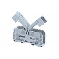 Клемма проходная болтовая 70 мм2, на высокие токи, на 2 подключения, с защитными крышками, серая SPT70-XL-GREY | код 4310450000 | Elmex