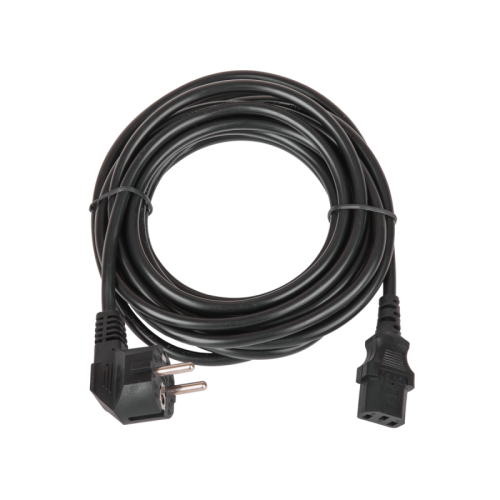 Кабель питания TLK, вход - евровилка с заземлением (Schuko, CEE 7/7) , выход - разъём C13 (IEC 60320), 3x0.75мм2, 5 м, 250В 6A, черный | код TLK-PCC06-050 | TLK