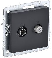 BRITE Розетка двойная TV+SAT РТВ/РСп12-БрГ графит | код BR-AF20-O-K53 | IEK