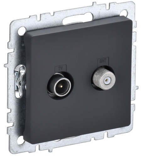 BRITE Розетка двойная TV+SAT РТВ/РСп12-БрГ графит | код BR-AF20-O-K53 | IEK