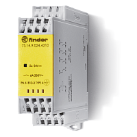 Модульное электромеханическое реле безопасности (реле с принудительным управлением контактами) SIL2, 2NO+2NC 6A, контакты AgSnO2, катушка 110В DC, безвинтовые клеммы, ширина 22.5мм, степень защиты IP20 | код 7S1491104220PAS | FINDER