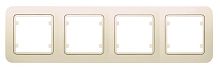 Lillium Рамка 4 поста бежевая с вставкой (18012704)