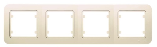 Lillium Рамка 4 поста бежевая с вставкой (18012704)