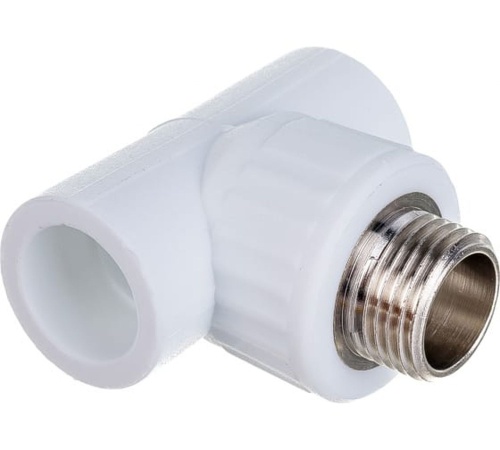 Тройник комбинированный НР 20 х 1/2' х 20 полипропиленовый PPR белый | код 10128020 | VALFEX